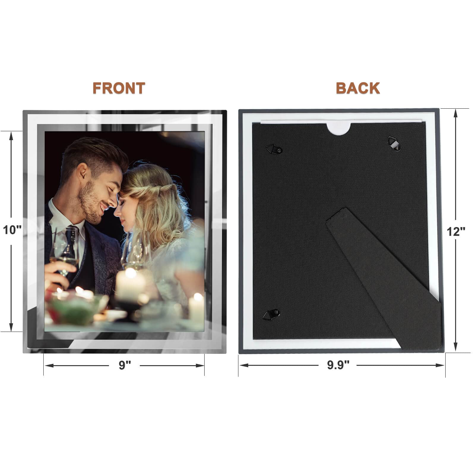 IZIDDO 8x10 Picture Frames Set of 2 - Silver Tabletop Photo Frames with Glass for Horizontal or Vertical Display - Perfect for Home Decor, Office Desk, and Gift Giving