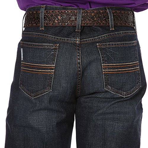 Cinch Men's Silver Label Dark Wash Slim Straight Performance Jeans - Dark Stone 31W x 38L - Comfortable Mid Rise Denim Pants for Work, Casual & Outdoor Activities