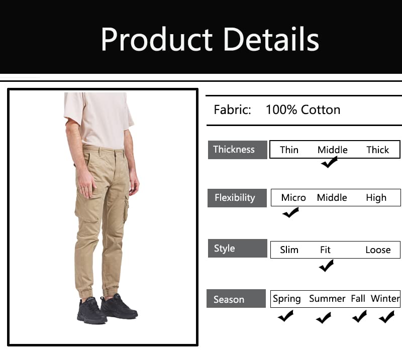 Men's Camo Cargo Jogger Pants - Tactical Work Utility Combat Trousers with Multiple Pockets for Fall & Winter | Outdoor Hiking, Workwear & Casual Streetwear
