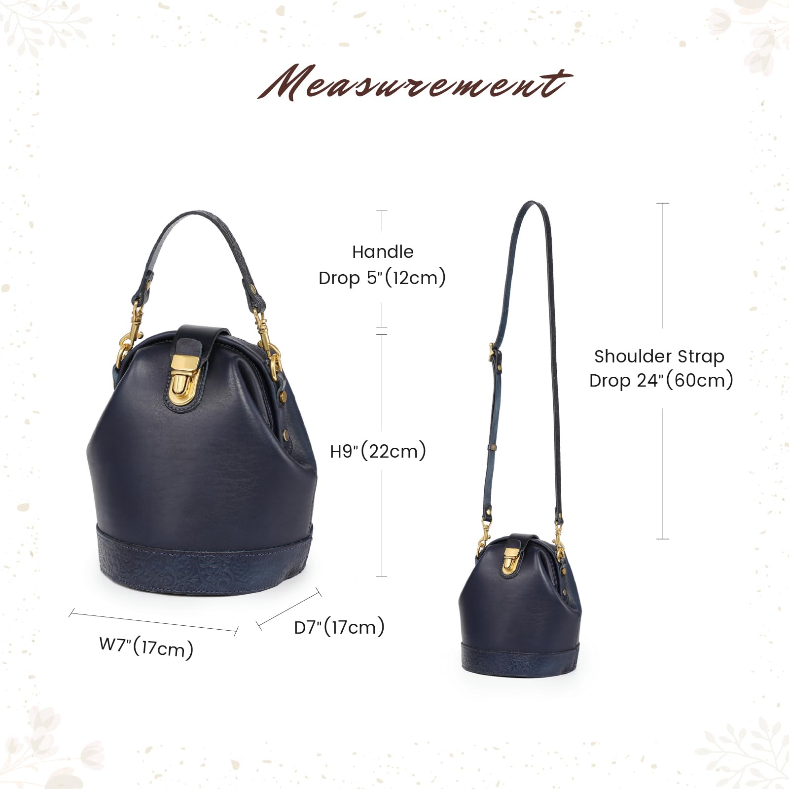 Premium Doctor Bucket Crossbody Handbag for Women - Genuine Cowhide Leather Shoulder Bag - Stylish & Versatile Purse for Work, Travel & Everyday Use