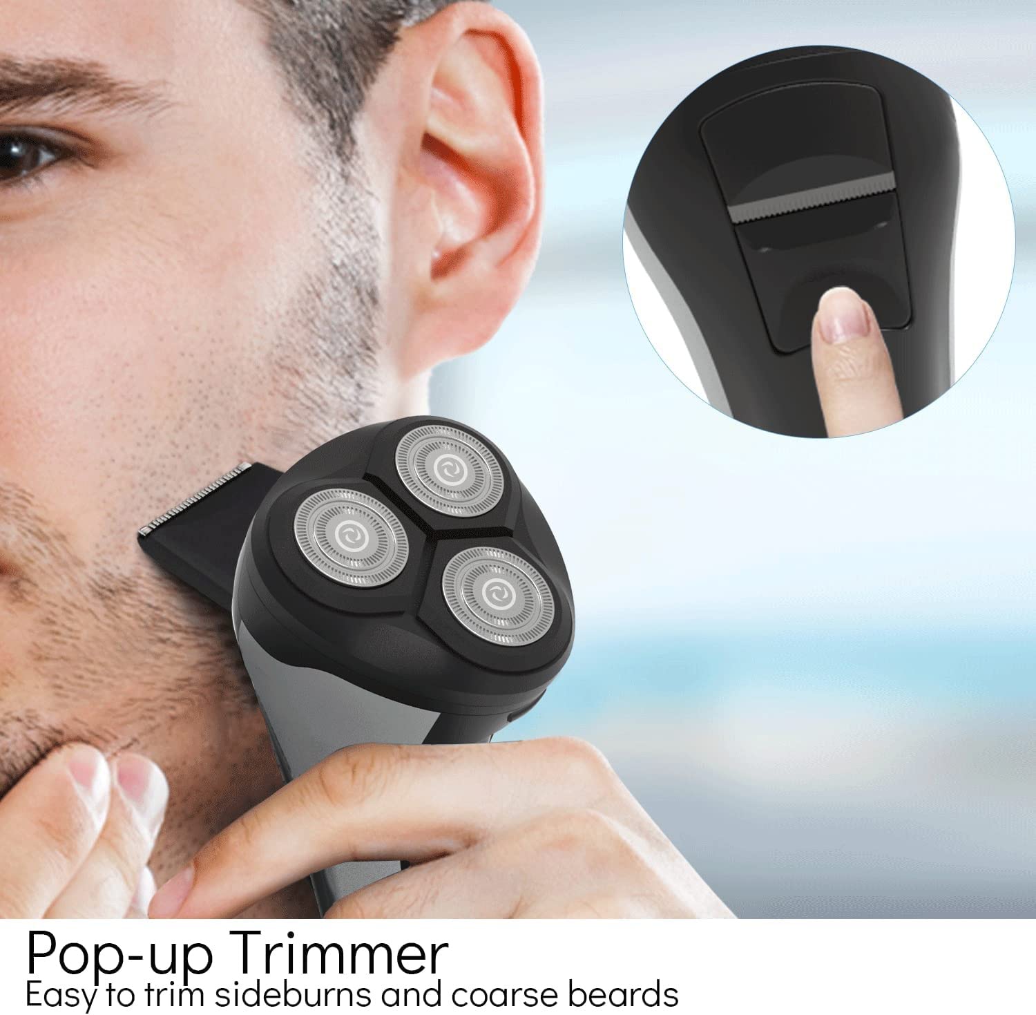 JYYBN Electric Shavers for Men - Rechargeable Cordless Razor with Pop-up Trimmer, LCD Display, Wet/Dry Use & Travel Lock - Perfect for Home, Travel & Grooming Kit - USB Charging Men's Electric Shaver for Smooth Shaving Experience