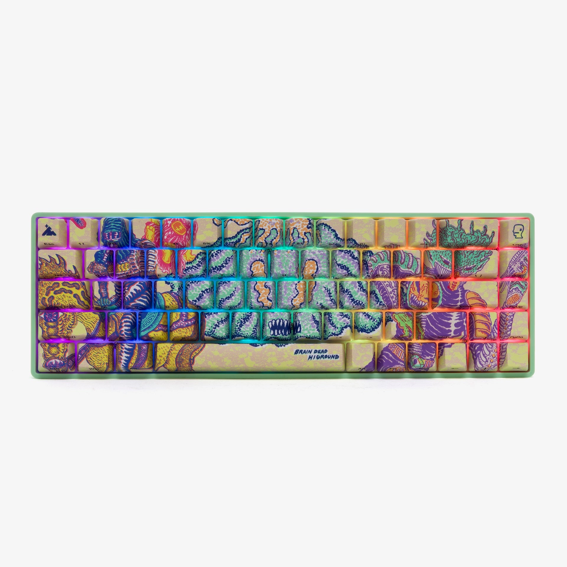 Brain Dead x HG Basecamp 65% Mechanical Keyboard - Compact Wired Gaming Keyboard with RGB Backlit for PC/Mac - Perfect for Esports, Coding & Office Work
