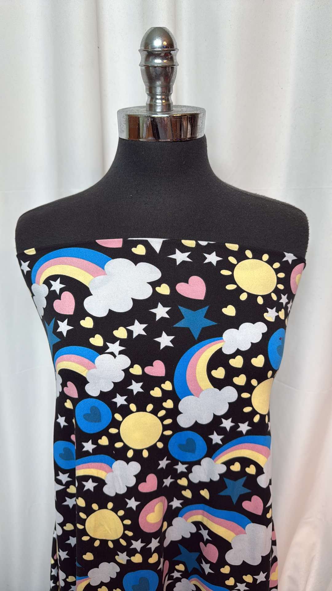 Rainbow Night Double Brushed Poly Spandex Fabric - 2 Yard Cut - Soft Stretchy Material for DIY Sewing, Dancewear, Leggings & Activewear