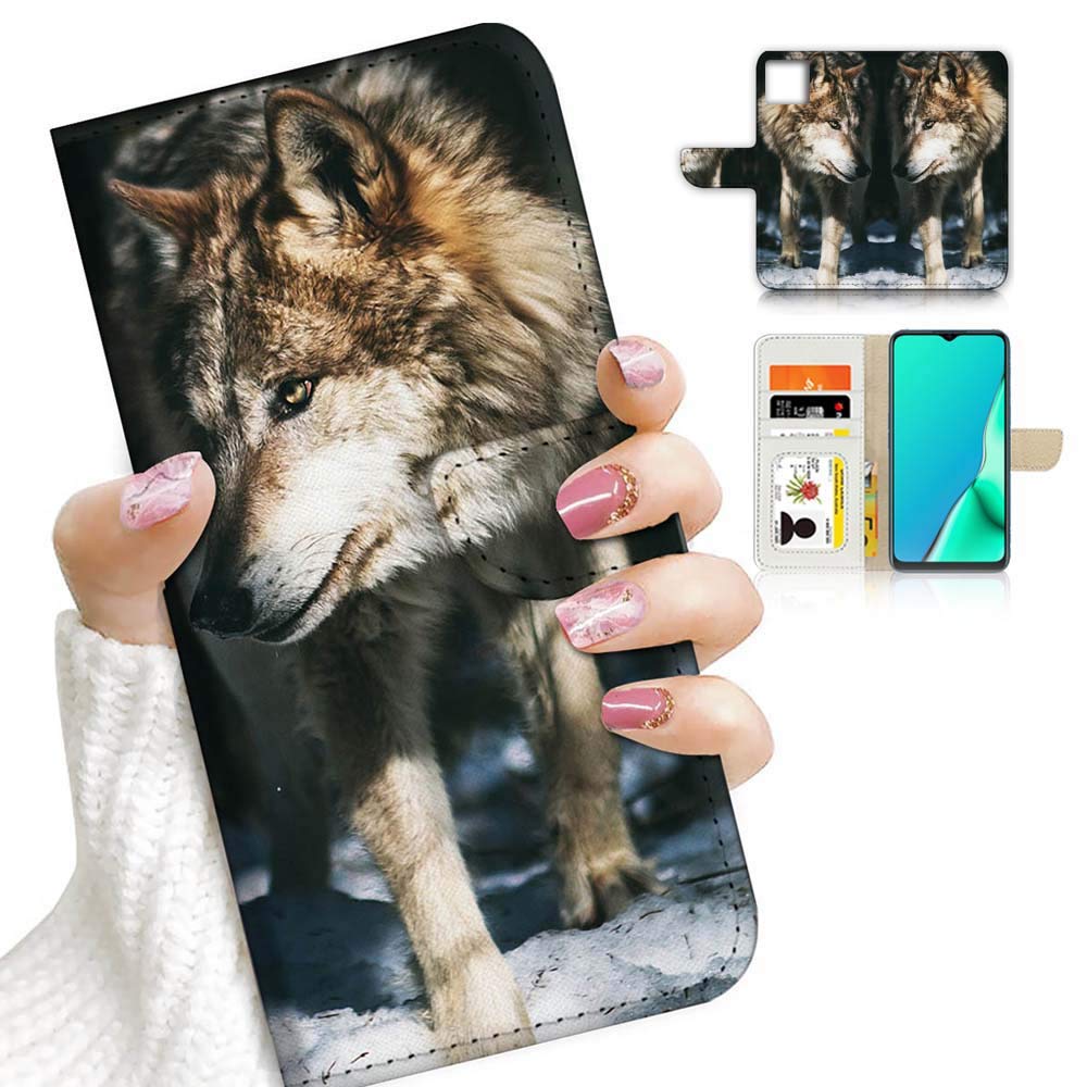 Premium Flip Wallet Phone Case for iPhone 11 - A23033 Cool Wolf Design | Slim Protective Cover with Card Slots for Everyday Use & Travel