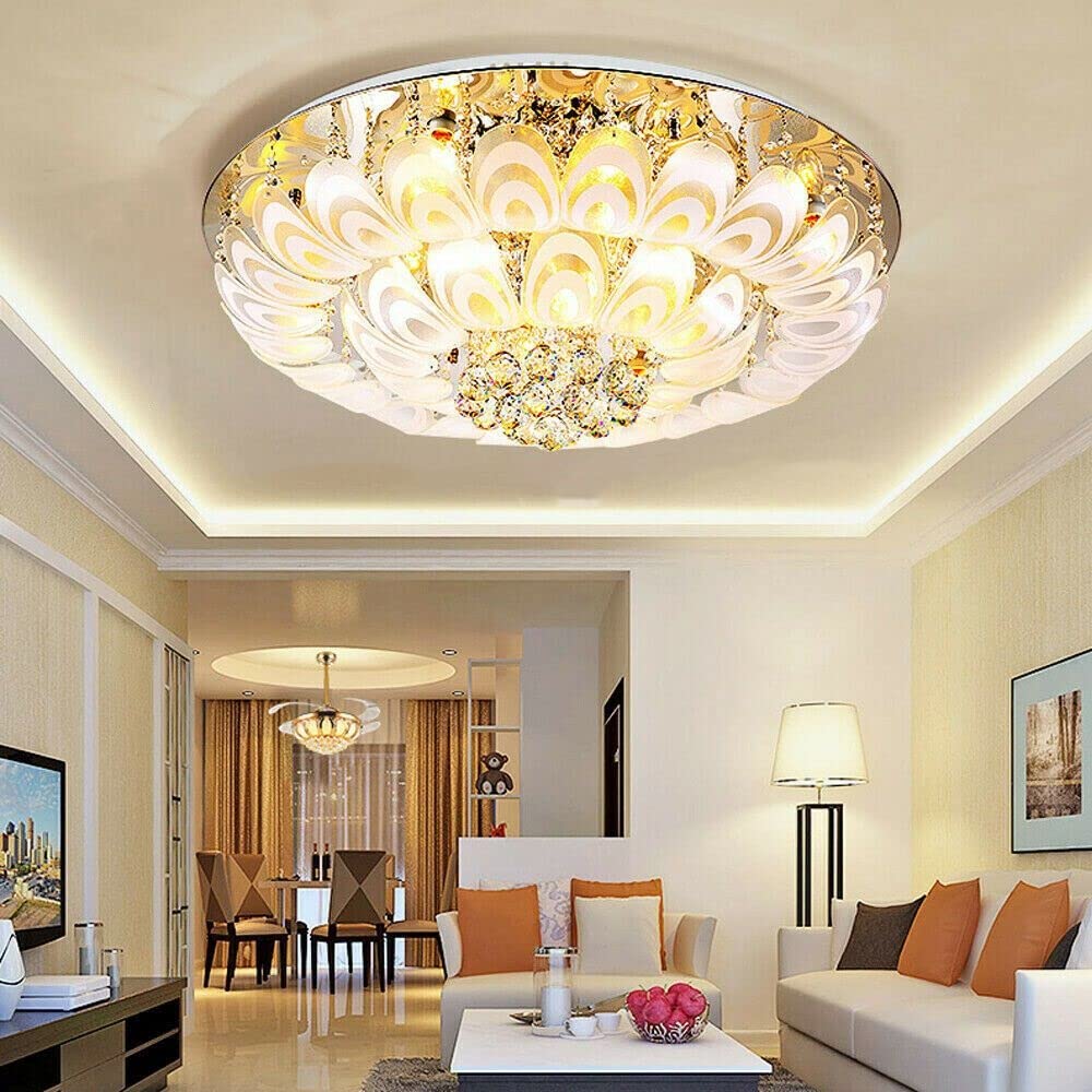OUAKNING Modern Luxury Crystal Chandelier - 31.5