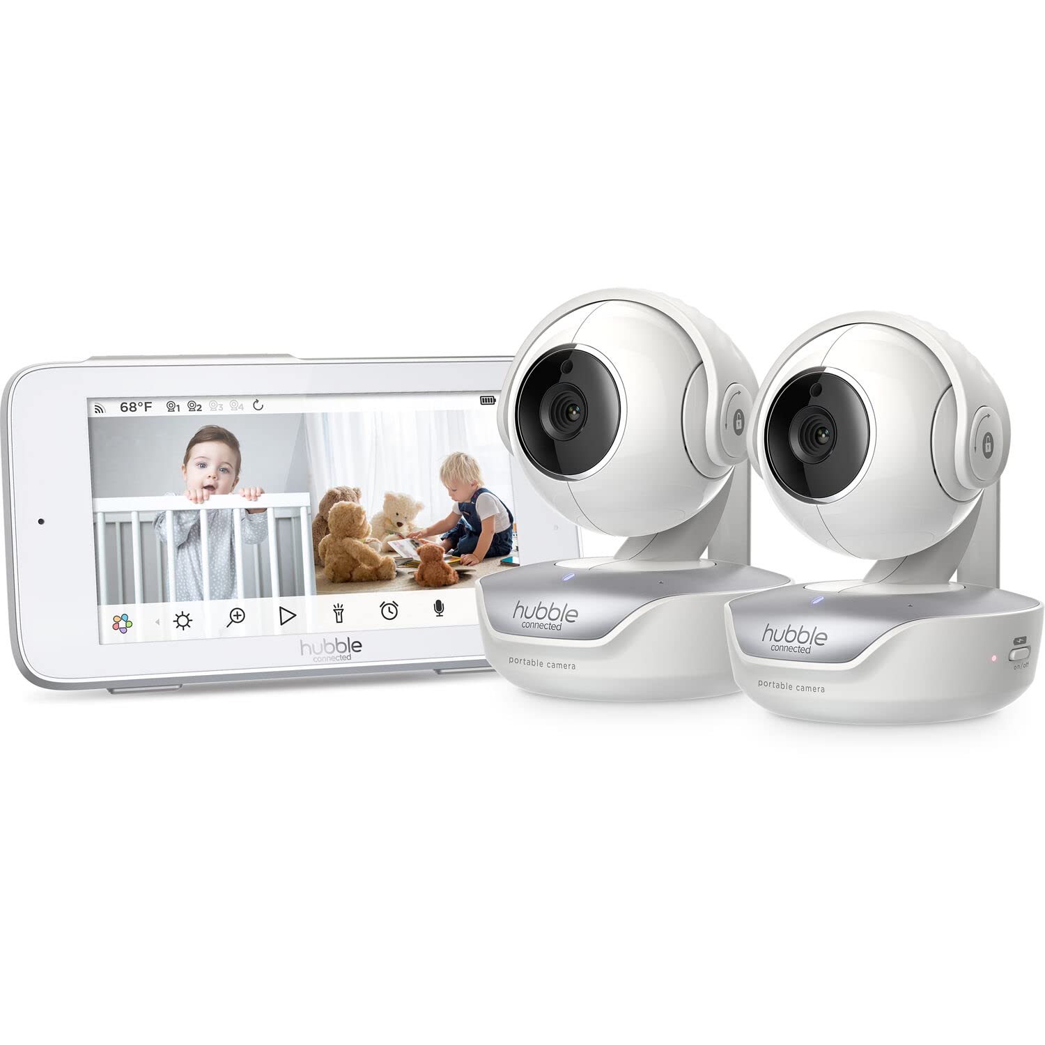 Hubble Connected Nursery Pal Deluxe Twin Smart Baby Monitor - Wireless Wi-Fi HD Camera with 5