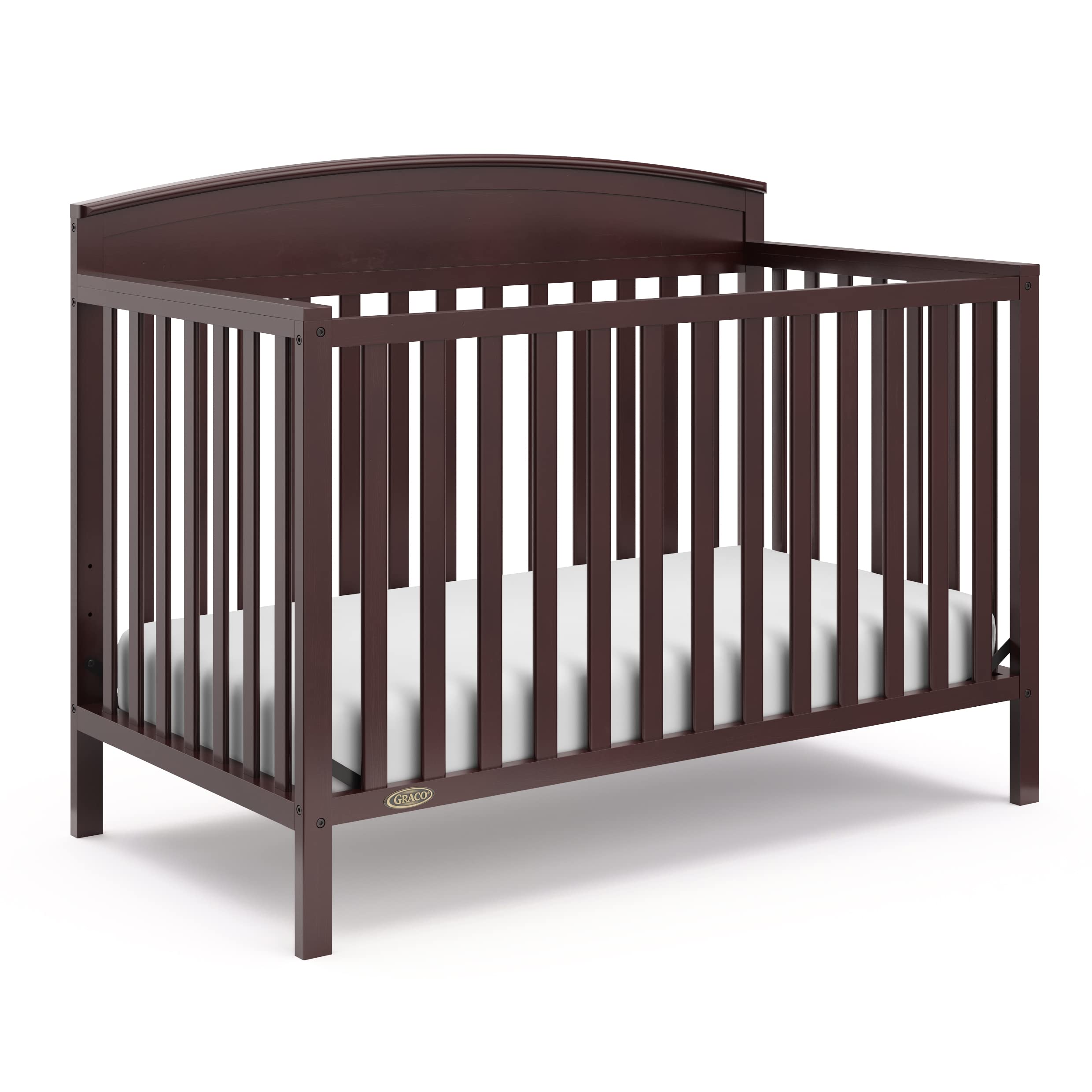 Graco Benton 5-in-1 Convertible Crib in Espresso - GREENGUARD Gold Certified Baby Crib to Toddler Bed, Daybed & Full Size Bed Conversion | Fits Standard Crib Mattress | Perfect for Nursery, Bedroom & Guest Room