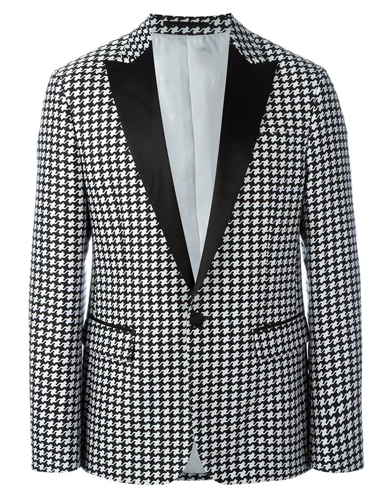 Premium Houndstooth Men's Winter Blazer - Formal Dinner Party, Prom & Groom Tuxedo Suit | Elegant Business Attire for Weddings, Office & Special Occasions