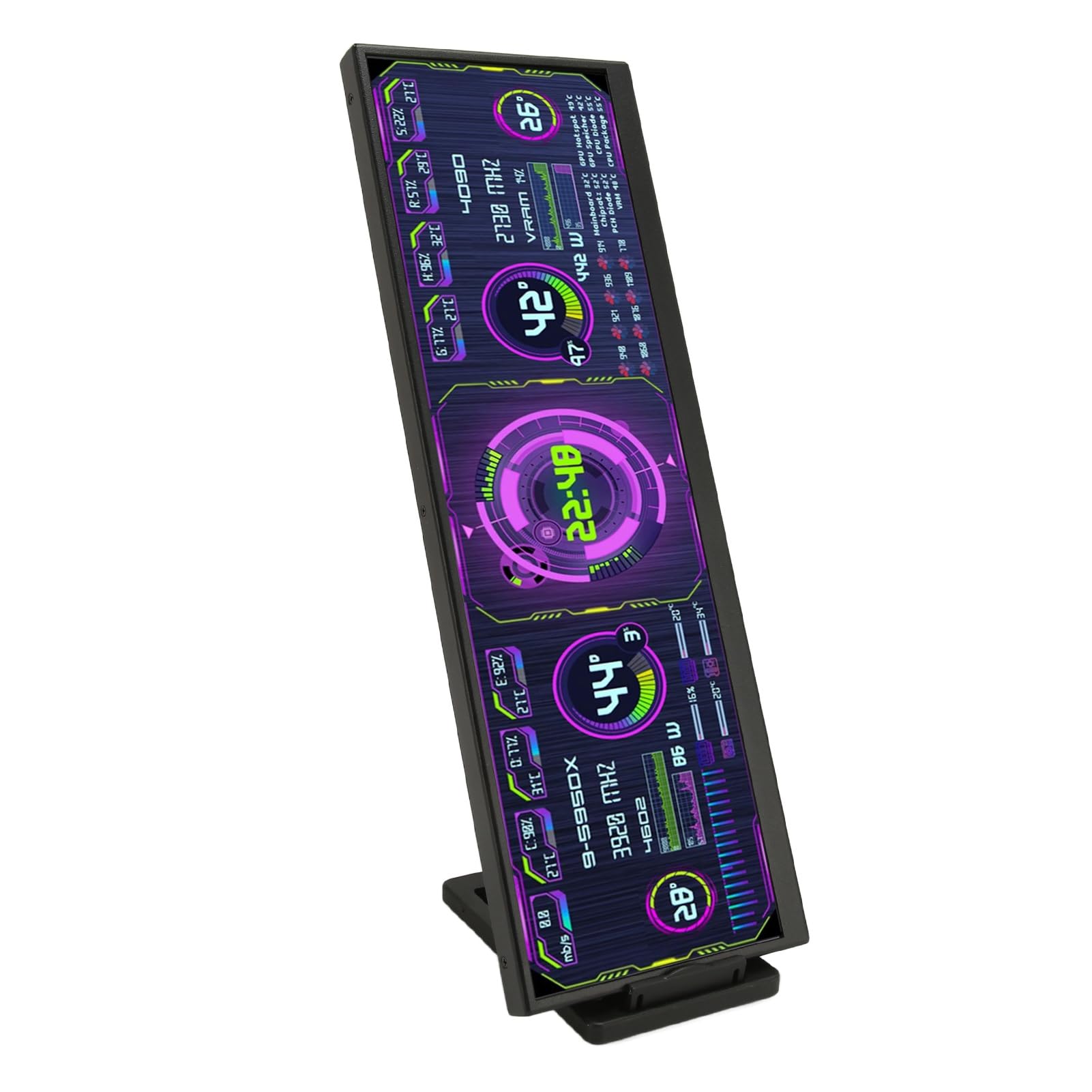 12.7 Inch Portable Monitor with Dual Speakers - 4K 120Hz HD IPS Second Screen, Mini HDMI PC Temp Monitor for CPU/GPU/RAM Data Display - Compatible with Aida64 Software - Perfect for Gaming, Office Work & Remote Monitoring