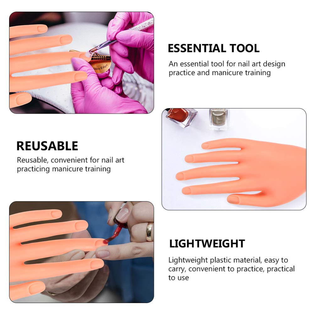 500PCS Manicure Practice Prosthetic Hand Mannequin - Acrylic Nail Model & Display for Nail Art Training - Fake Nails & Tips for Professional & DIY Manicure at Home or Salon