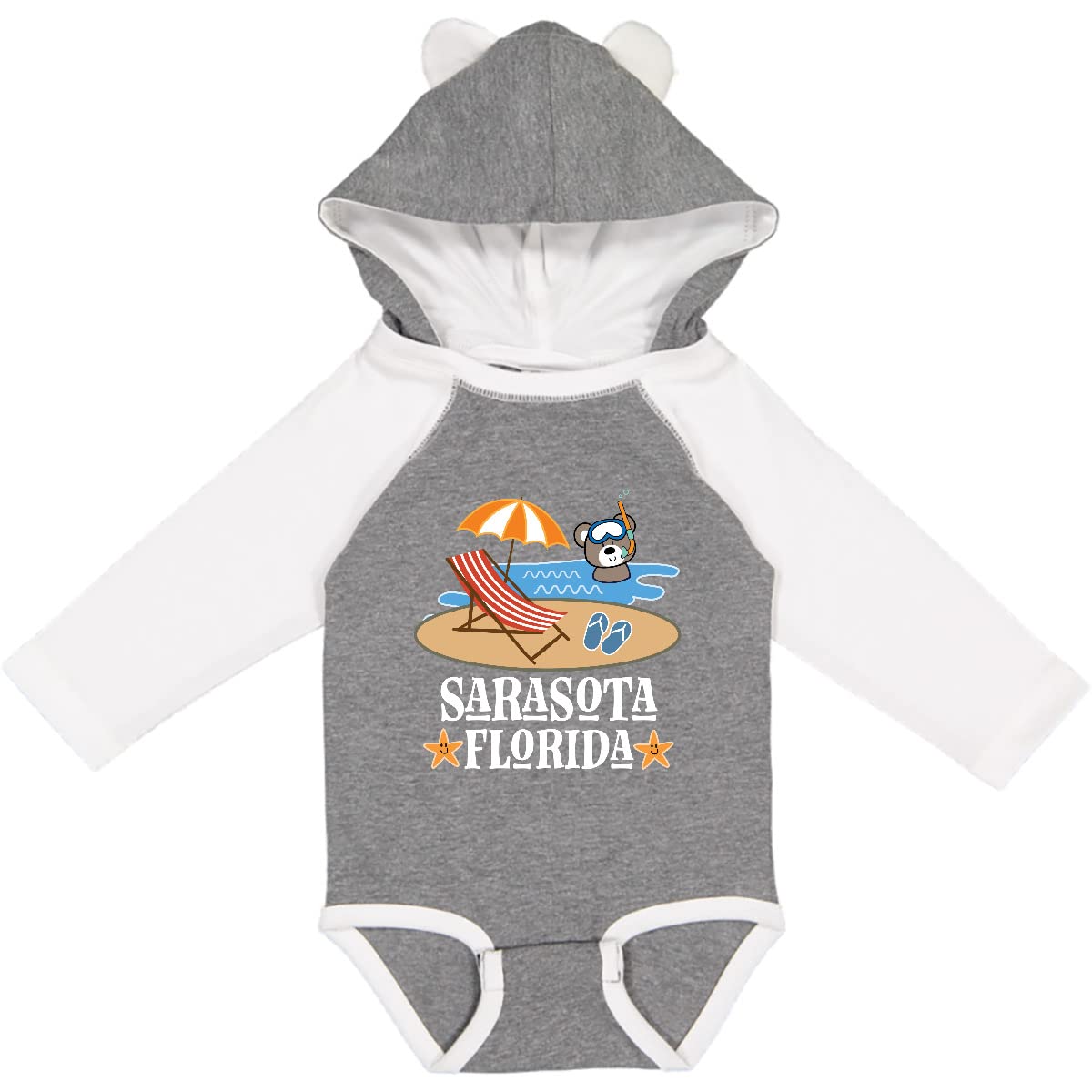 Inktastic Sarasota Florida Beach Vacation Long Sleeve Baby Bodysuit - Soft & Comfortable for Newborns, Infants - Perfect for Beach Trips, Family Photos & Casual Outings