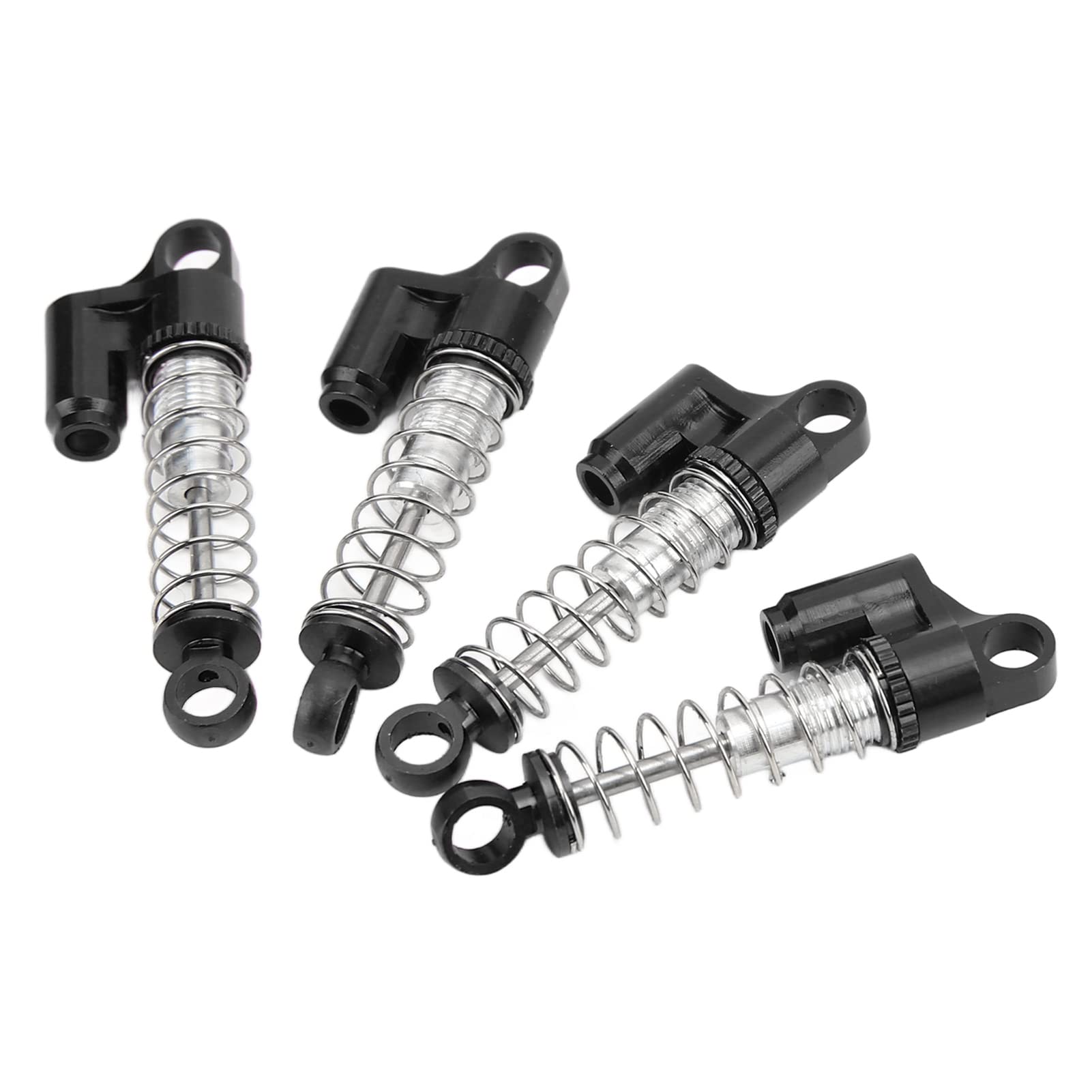 1/16 RC Car Aluminum Alloy Shock Absorber - Front & Rear Heavy Duty Vibration Dampers for RC Vehicles | Durable Metal Suspension Upgrade for Off-Road Racing & Crawling (Black)