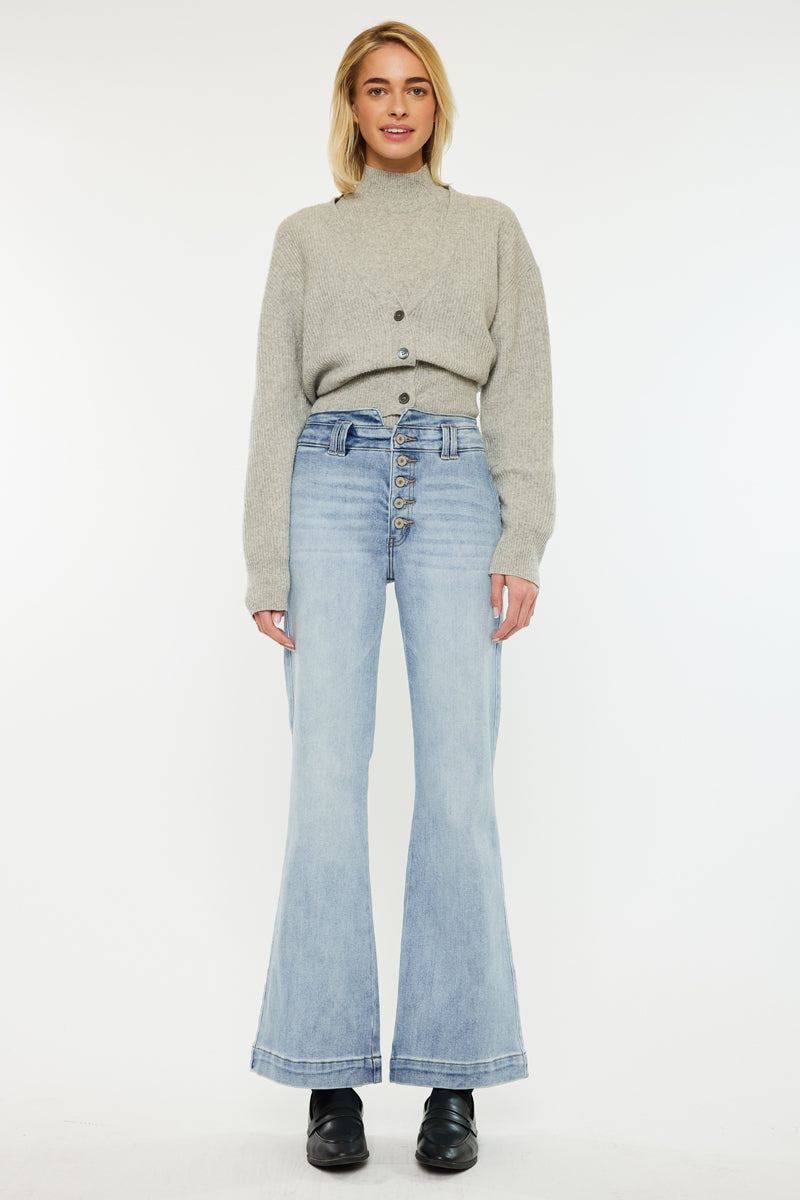 Meredith High Rise Slim Flare Jeans for Women - Stretchy Denim Pants with Bootcut Fit | Perfect for Casual Wear, Office Outfits & Night Out
