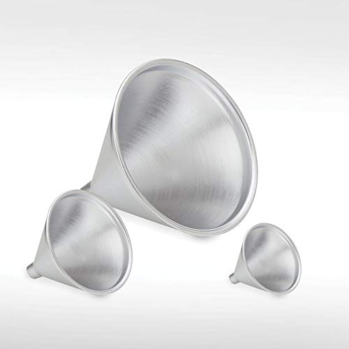 Premium 3-Piece Aluminum Funnel Set for Liquids & Dry Goods - Durable Kitchen & Workshop Essential for Cooking, Baking, Auto Maintenance & DIY Projects