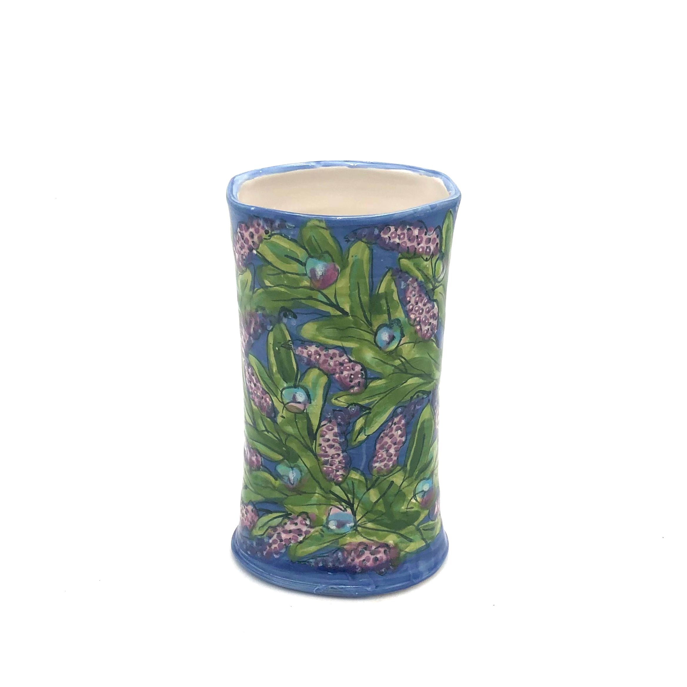 Susan & Peter Stark Blue Ceramic Vase - Handcrafted Home Decor for Living Room, Dining Table, or Wedding Centerpiece