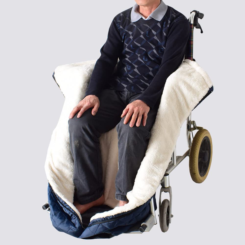 Waterproof Fleece-Lined Wheelchair Warmer Cover - Cozy & Warm Blanket for Adults (Grey) - Ideal for Cold Weather, Outdoor Activities & Indoor Comfort