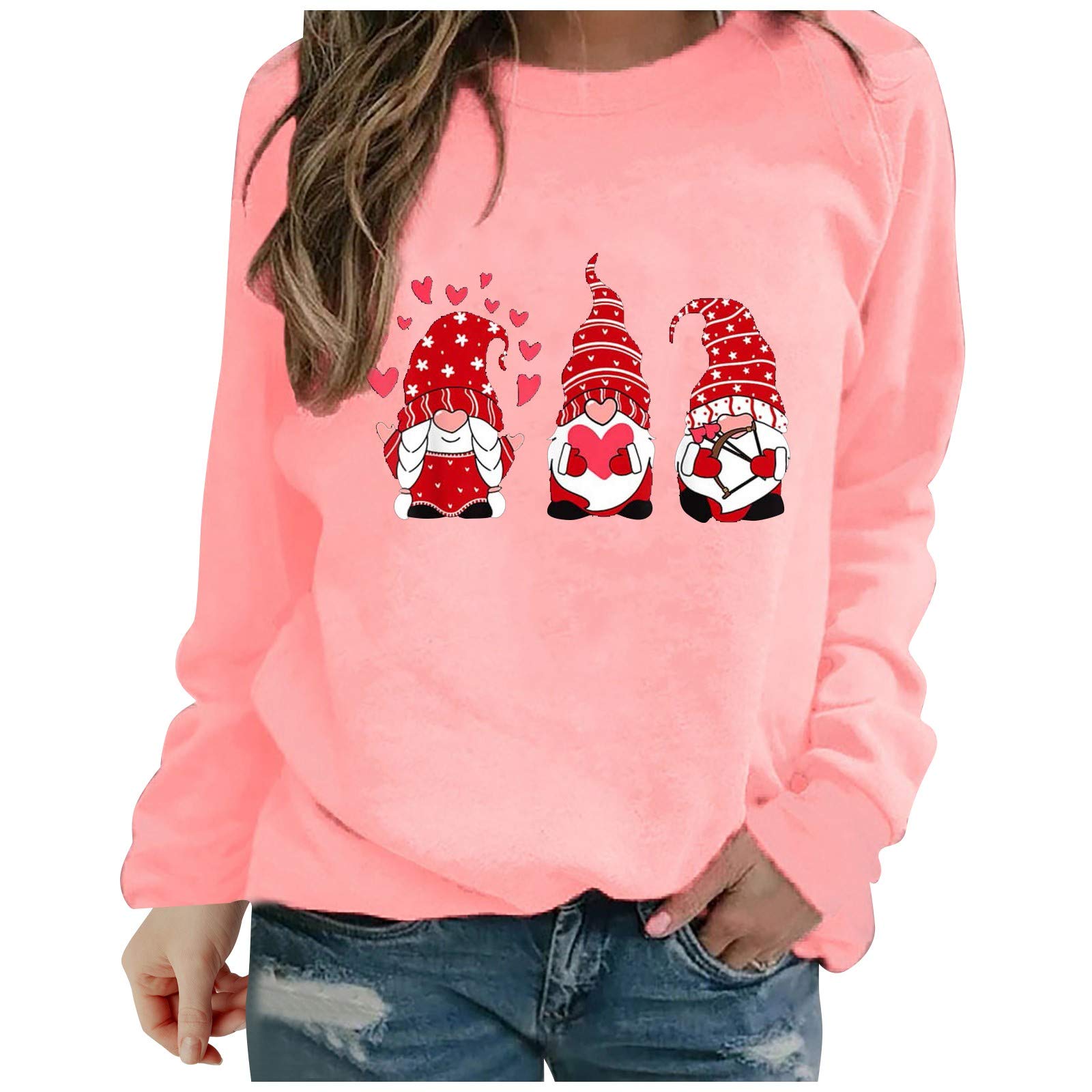 Women's Love Heart Graphic T-Shirt - Casual Long Sleeve Valentine's Day Top for Women | Perfect for Date Nights, Gifts & Romantic Occasions