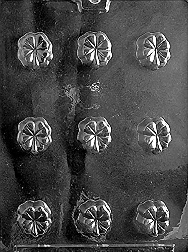 Candyland Crafts Bite Size 4-Leaf Clover Chocolate Candy Soap Mold - Food Safe Plastic for Chocolate, Soap & Plaster Molding - Perfect for Cake Decorations, DIY Crafts & Party Favors