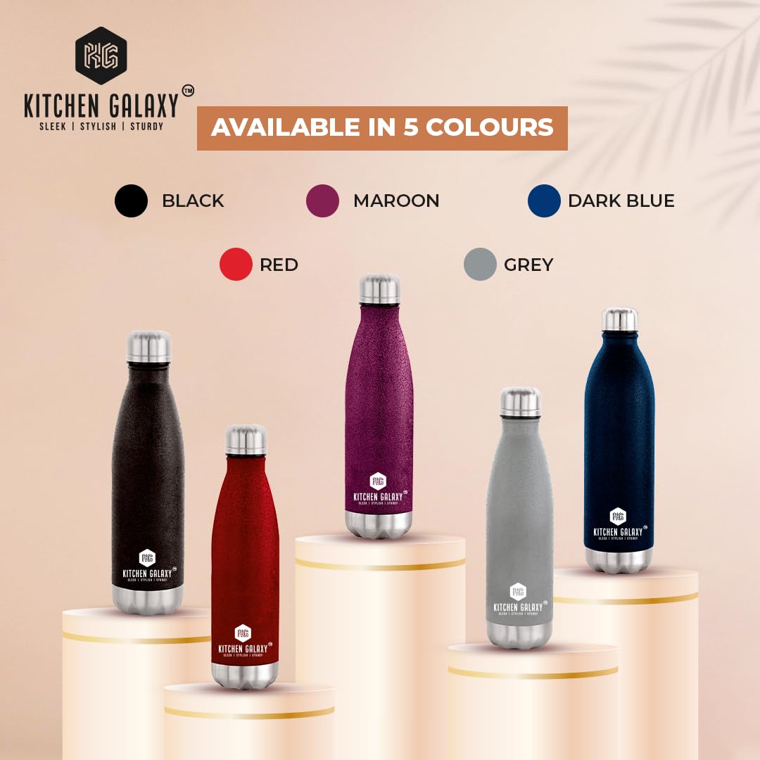 **Stainless Steel Water Bottle 500ml - Leakproof, Rust-Free, Insulated for School, Office, Gym & Travel - BPA-Free, Durable & Eco-Friendly (Black) - Perfect for Hydration On-The-Go**