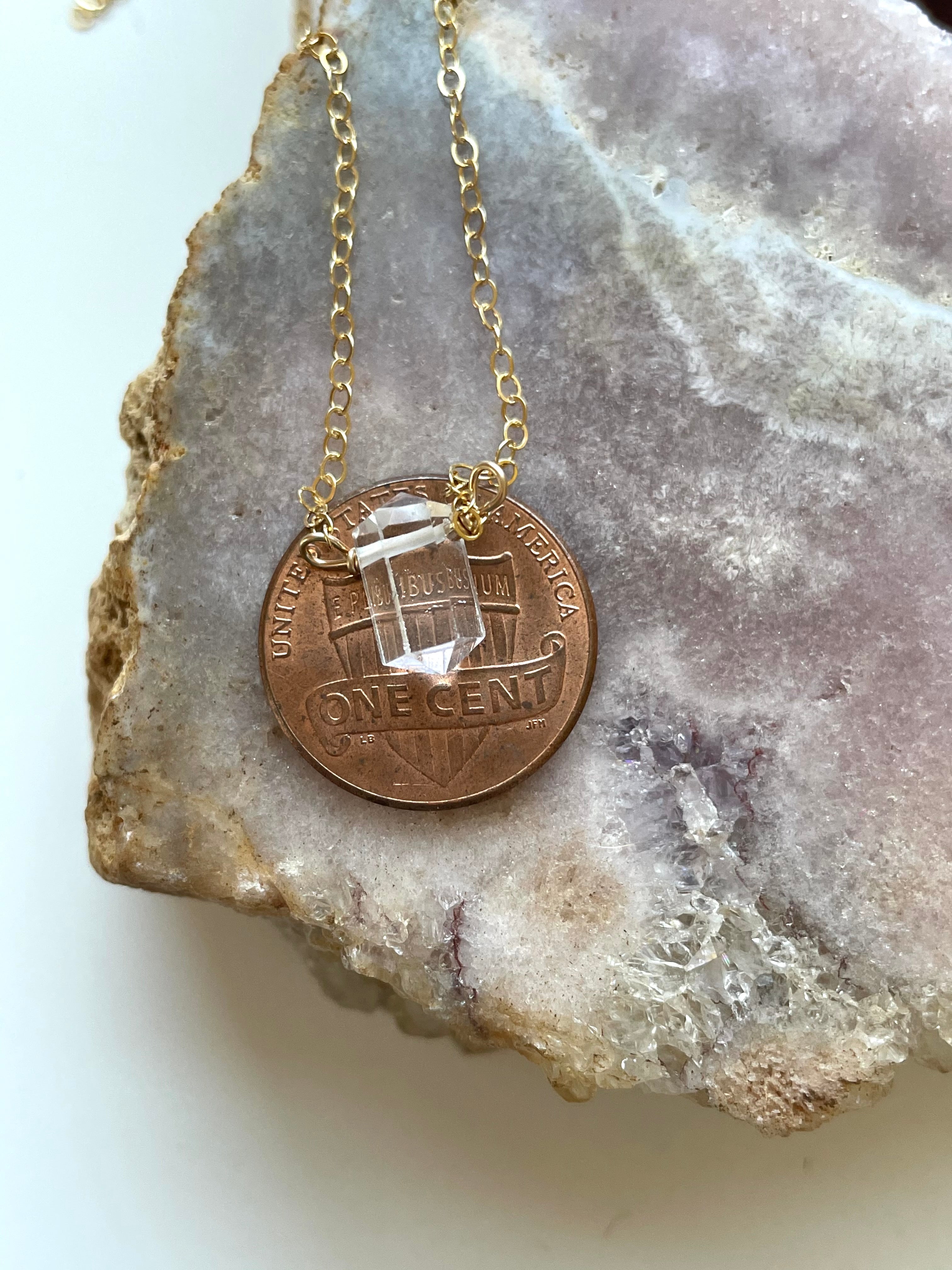 Tiny Dainty Clear Quartz Point Necklace - April Birthstone Crystal Healing Jewelry for Layering & Spiritual Wellness | Perfect for Meditation, Energy Cleansing & Everyday Wear