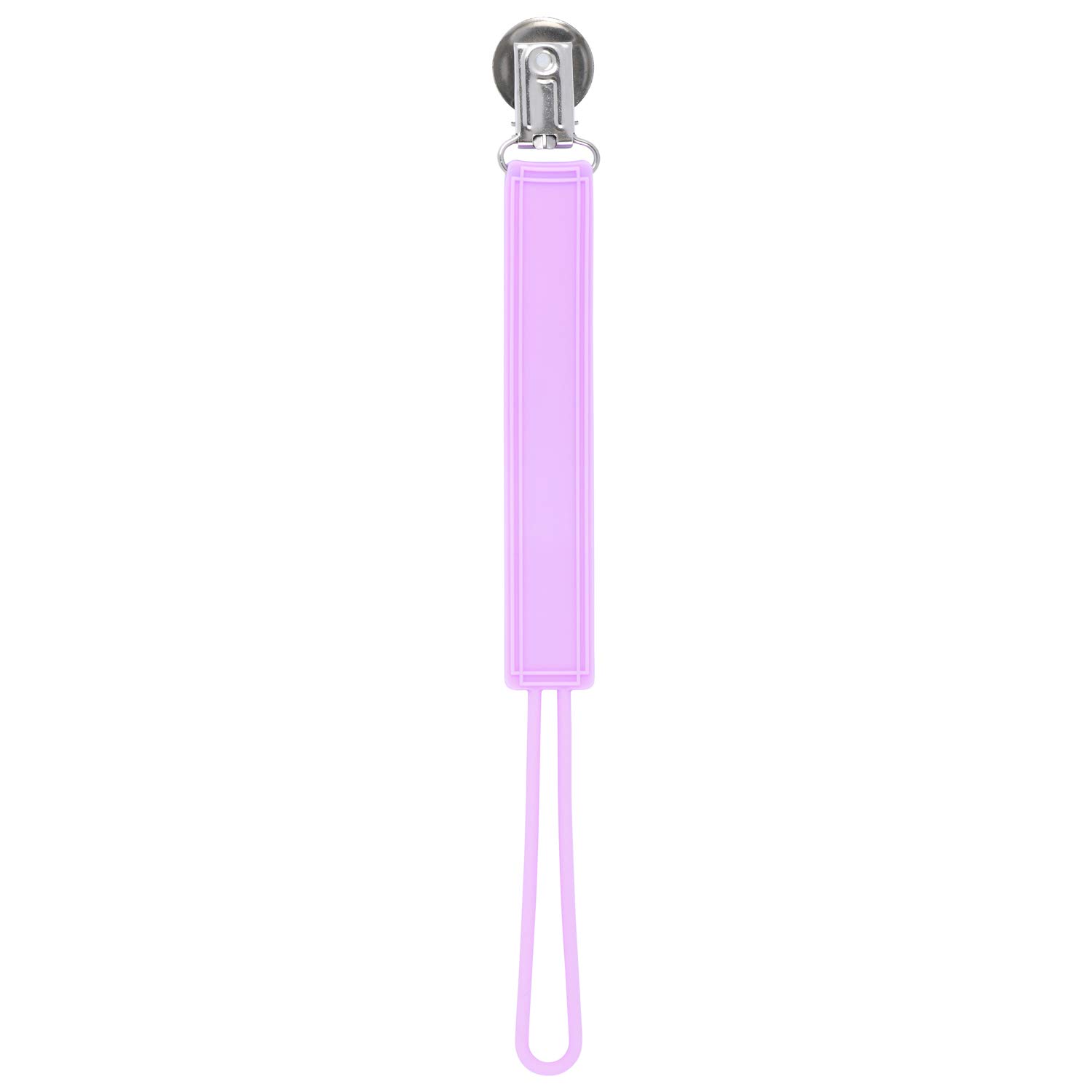 Three Little Tots Silicone Pacifier Clip - BPA Free, Safety Tested, Short & Modern Design (Lavender) - Perfect for Baby Essentials, Daycare & Travel Accessories