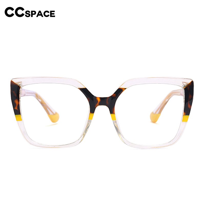 CCspace Women's Full Rim Square Cat Eye Titanium Eyeglasses Frame - Lightweight & Durable TR90 Material - Perfect for Work, Reading & Fashion (Model 56238)
