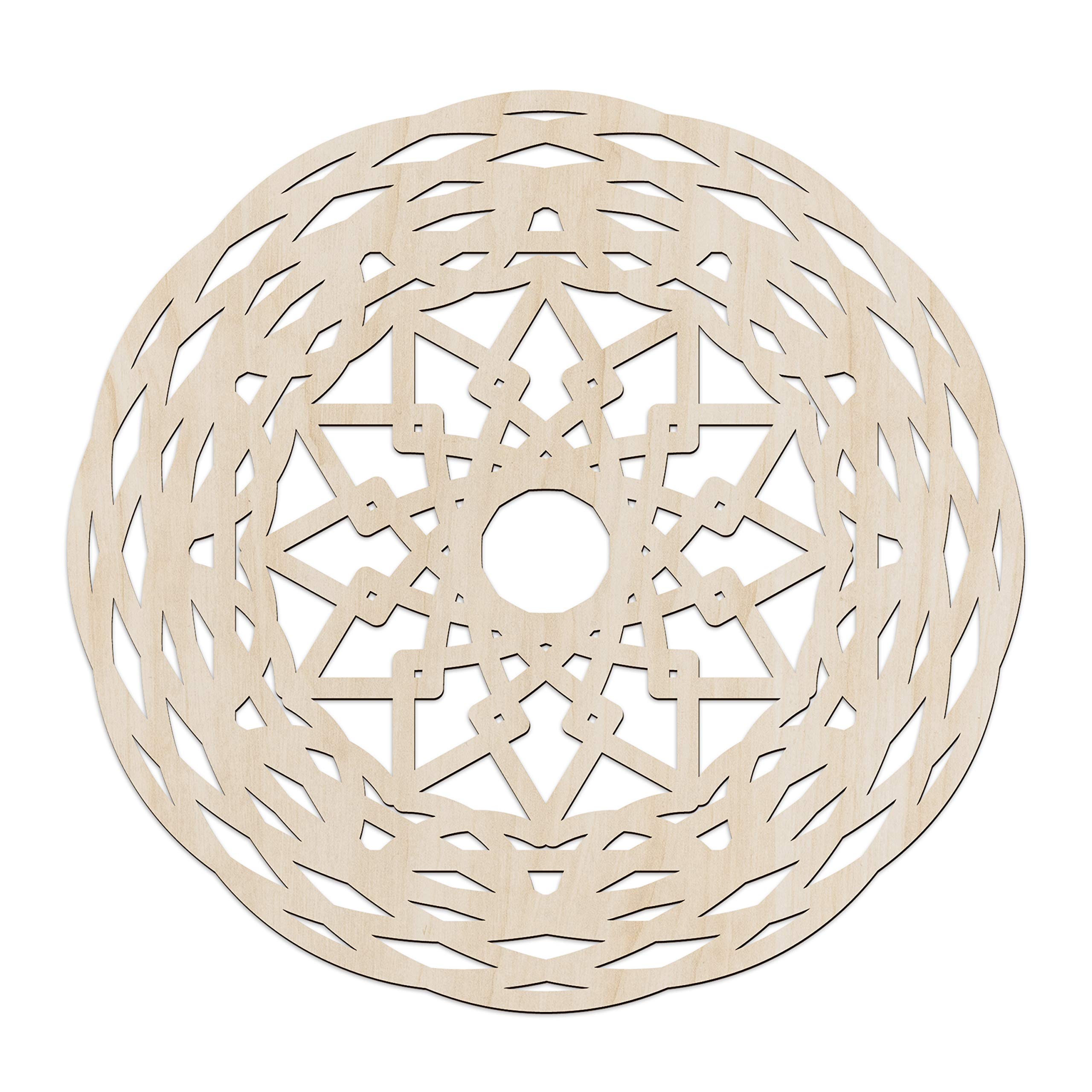 Ambesonne Mandala Wooden Wall Art - Bohemian Medallion Design on Birch Plywood, Rustic Home Decor for Hallway, Bedroom, Living Room, Office & Cafe - 11.4