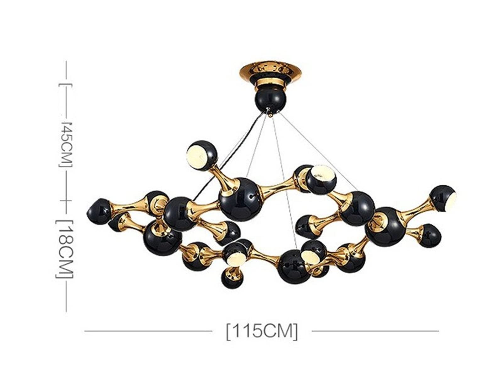 Modern LED Chandelier Light Fixture - Luxury Black & White Metal Ceiling Lamp for Dining Room, Villa & Indoor Lighting | G9 Bulb Compatible | Perfect for Home Decor, Wedding Venues & Restaurant Ambiance
