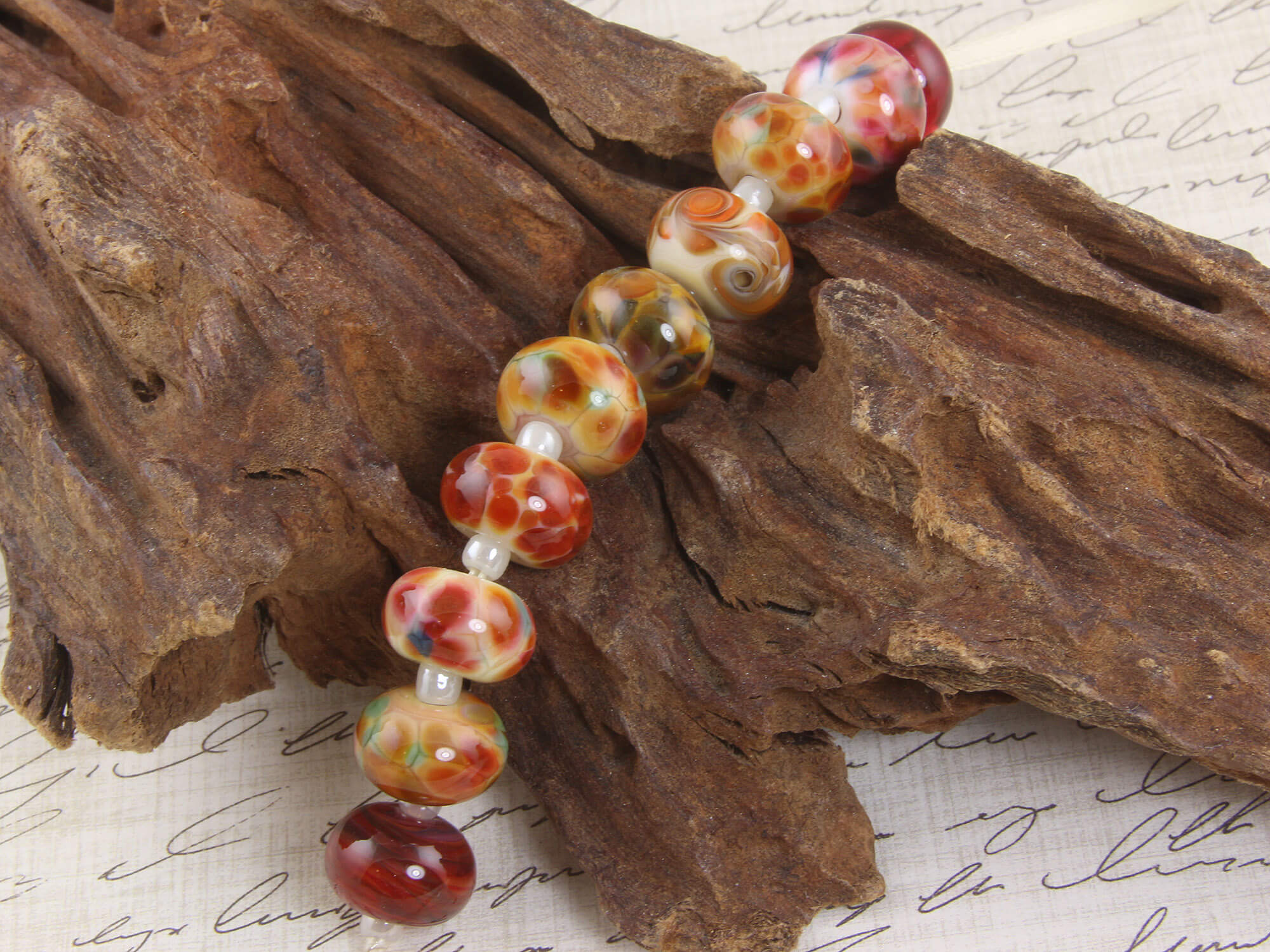 Red and Yellow Lampwork Glass Beads Set for Jewelry Making - DIY Bracelets, Necklaces, Craft Projects | SRA Certified
