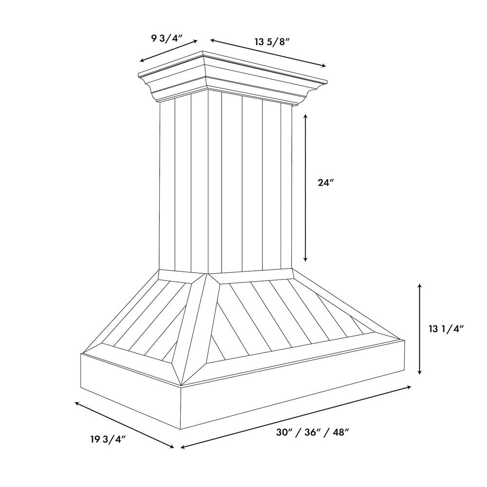 ZLINE 36 Inch Wooden Wall Mount Range Hood - Shiplap Bright White Finish (KPWW 36) | Powerful Kitchen Ventilation for Modern Farmhouse & Open Concept Homes