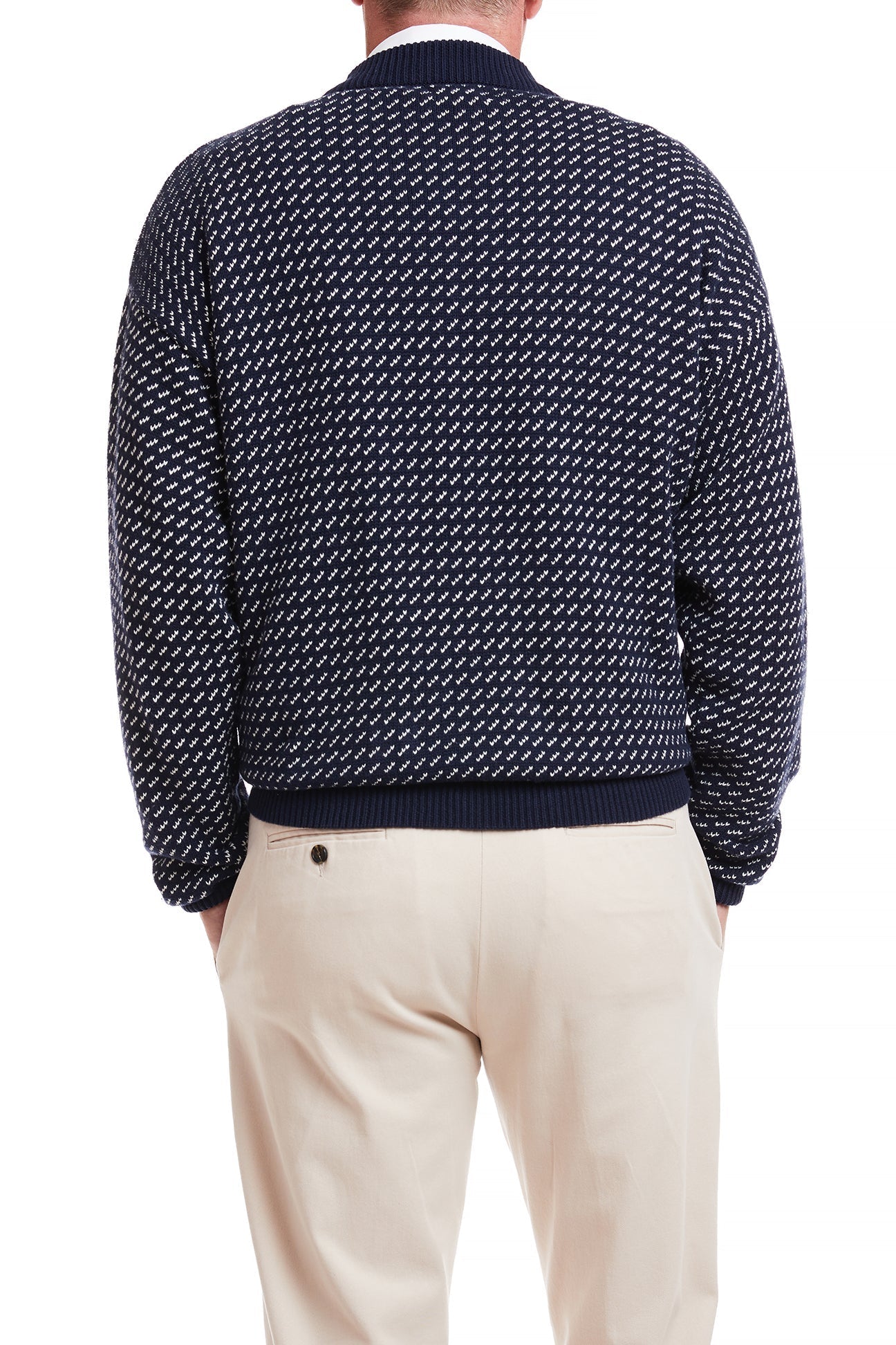 1/4 Zip Sweater for Men - Navy Blue Birdseye Knit Pullover - Perfect for Casual Wear, Outdoor Activities & Layering in Cool Weather