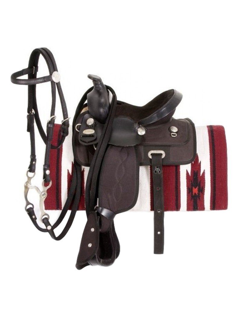 King Basic Synthetic Trail Saddle - Lightweight Durable Western Saddle for Horseback Riding - Perfect for Trail Riding, Endurance & Pleasure Riding