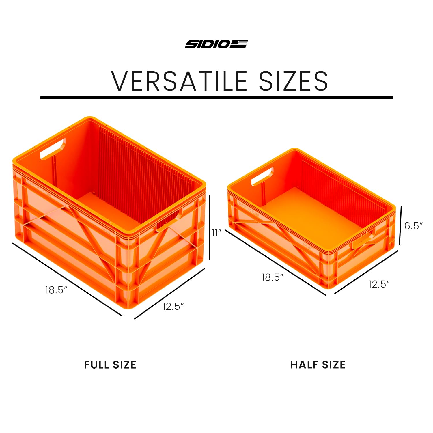 Heavy Duty Stackable Storage Bins - 2 Full-Size & 1 Half-Size Plastic Organizer with Dividers for Home Office Garage Organization | Durable Totes and Containers for Closet, Pantry, and Outdoor Storage