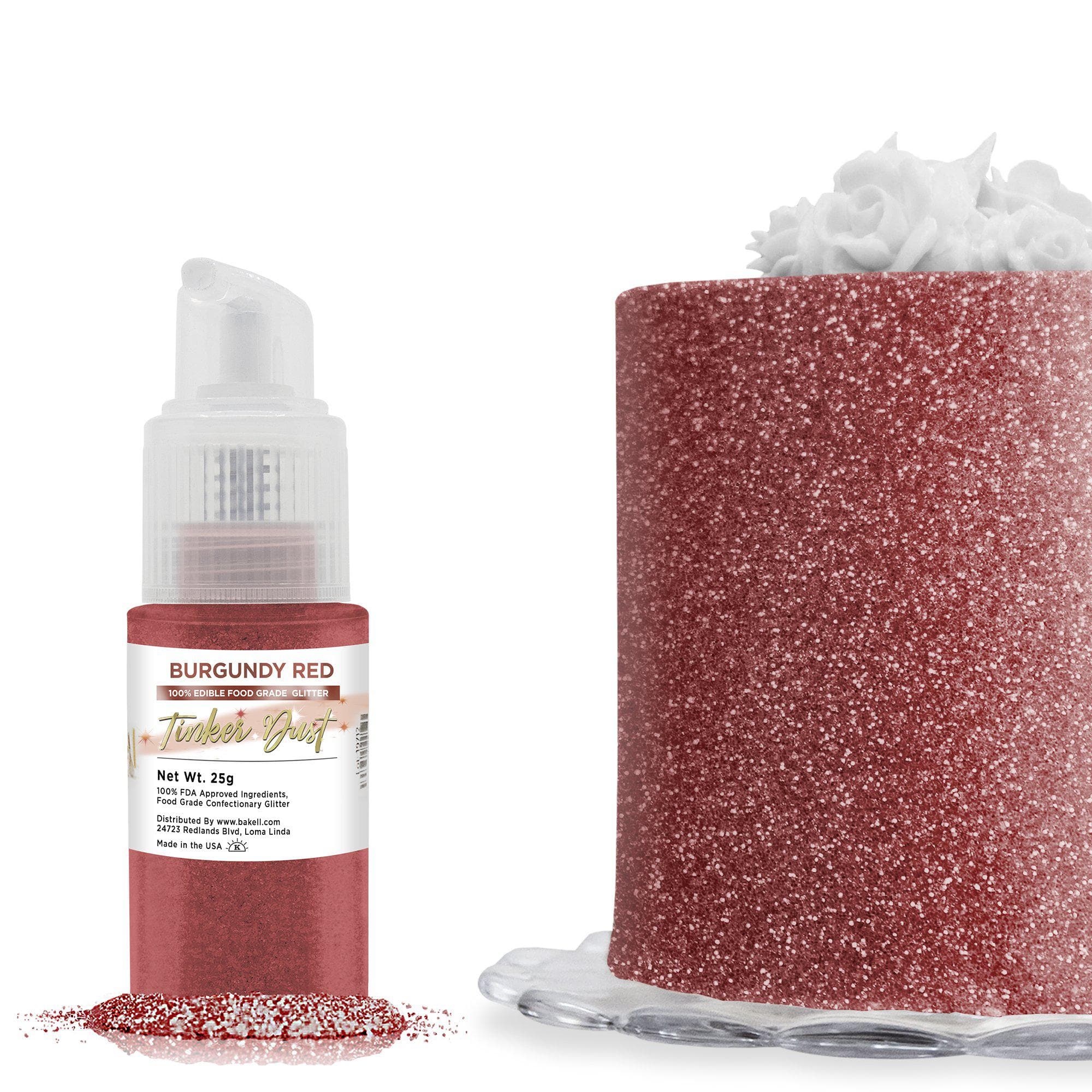 Premium Burgundy Red Tinker Dust® Glitter Spray Pump - Bulk Case for Private Label | Perfect for DIY Crafts, Nail Art, Party Decorations & Cosmetics