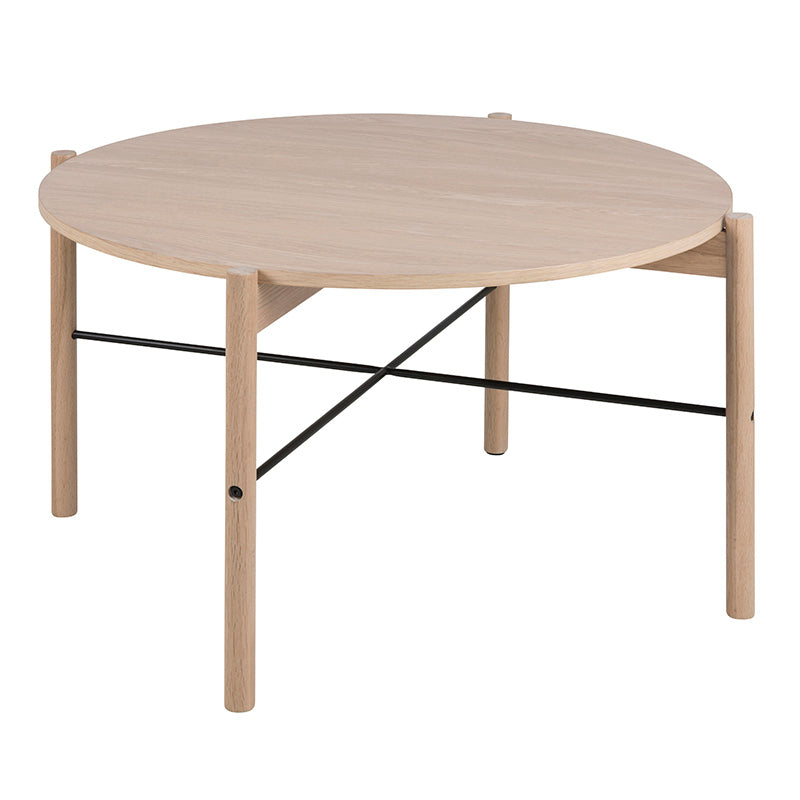 Round Coffee Table 80cm - Solid Oak Wood Modern Living Room Furniture for Small Spaces | Perfect for Coffee, Books & Decor in Apartments
