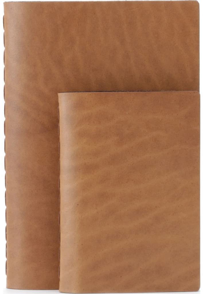 Ezra Arthur Small Notebook - Premium Whiskey Brown Leather Journal for Writing, Note Taking & Sketching - Perfect for Travel, Office & Gift Giving
