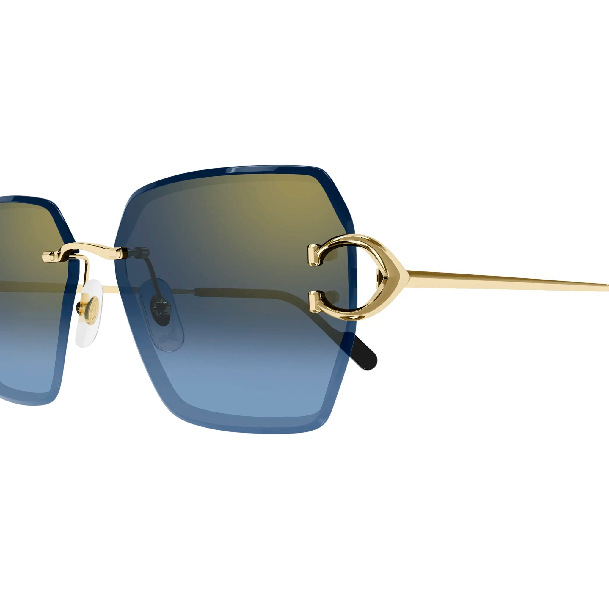 Cartier CT0466S 002 Gold & Blue Aviator Sunglasses for Men & Women - Luxury Designer Shades for Driving, Travel & Outdoor Fashion