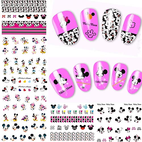 Disney Princess & Mickey Mouse Nail Art Kit - 12 Sheets Nail Decals with Minnie Mouse Designs for DIY Nail Stickers (Perfect for Parties, Cosplay & Gift Ideas)