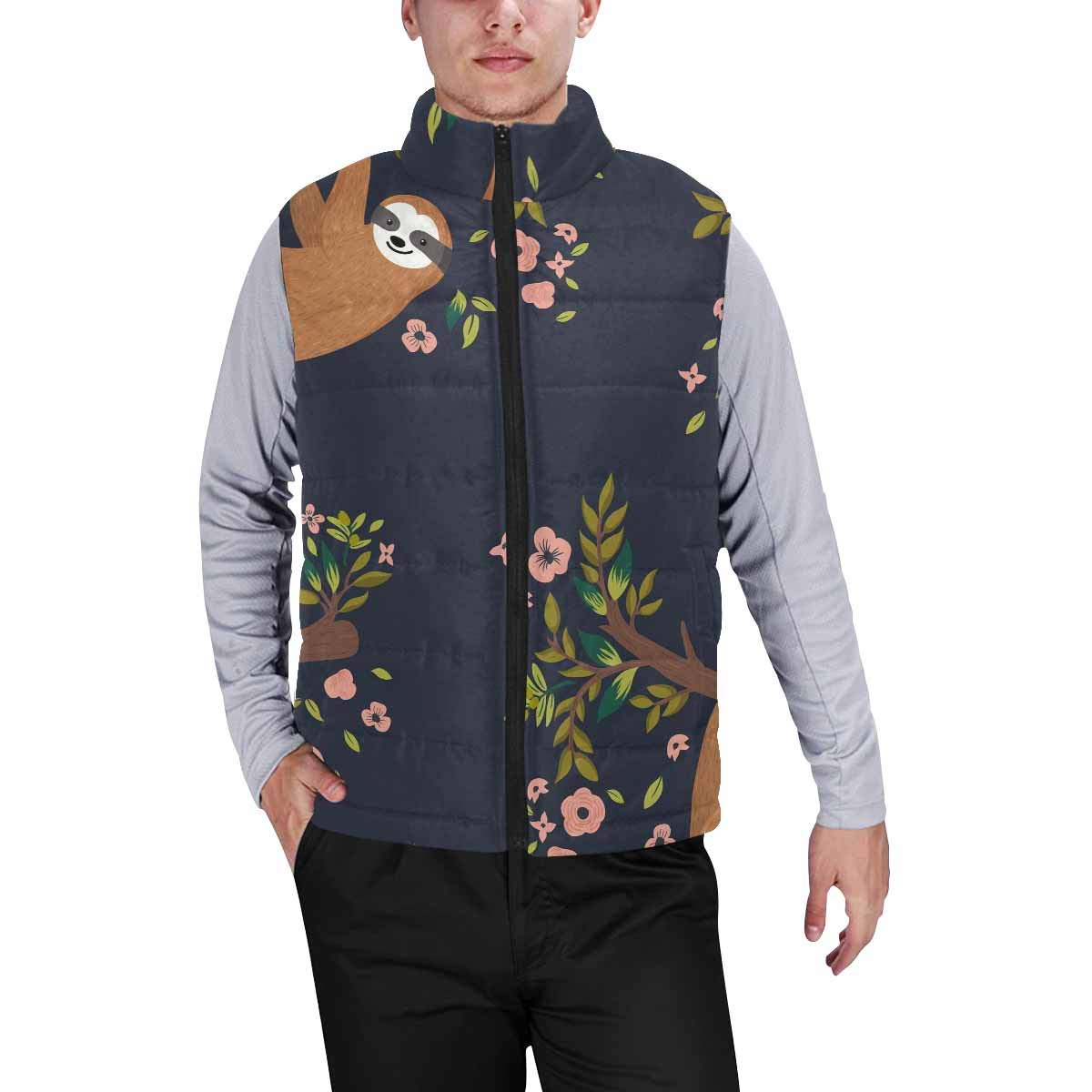 Funny Polar Bear Print Lightweight Padded Vest for Men - Winter Warm Fleece Lined Design with Scarf Pattern - Perfect for Casual Wear, Outdoor Activities & Holiday Gifts