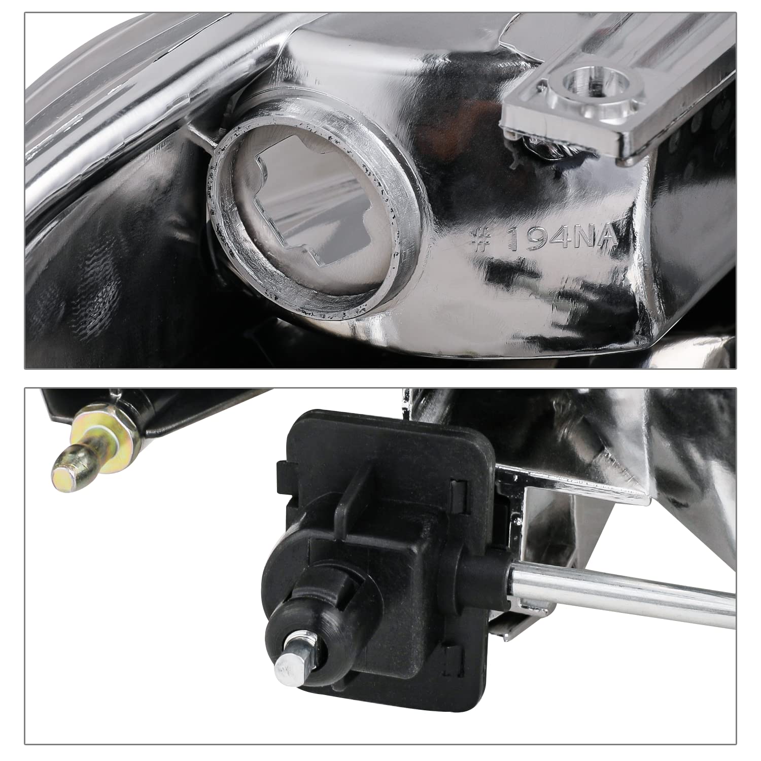 M-AUTO Left & Right Headlight Assembly for 95-01 Ford Explorer & 97 Mercury Mountaineer - OE Style Chrome Housing with Clear Corner - Driver & Passenger Side Headlights - Perfect for Night Driving & Off-Road Adventures