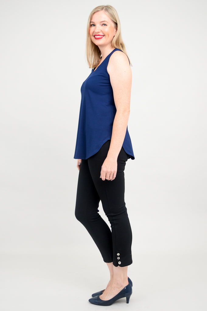 Stylish Jazz Tank Top for Women - Soft Bamboo Fabric in Indigo Blue - Perfect for Yoga, Summer Outfits & Casual Wear