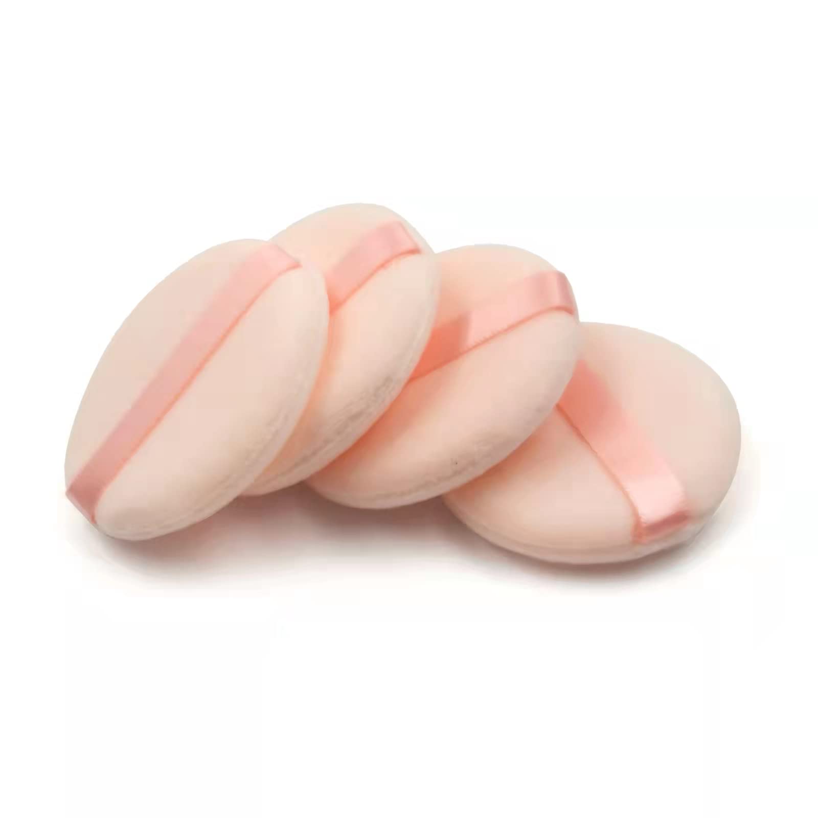 Zvrlampro 6-Piece Soft Cotton Powder Puff Set for Loose & Pressed Foundation - 3.15 Inch Makeup Sponge Pads for Face & Body (Nude) | Perfect for Daily Makeup Application & Touch-Ups