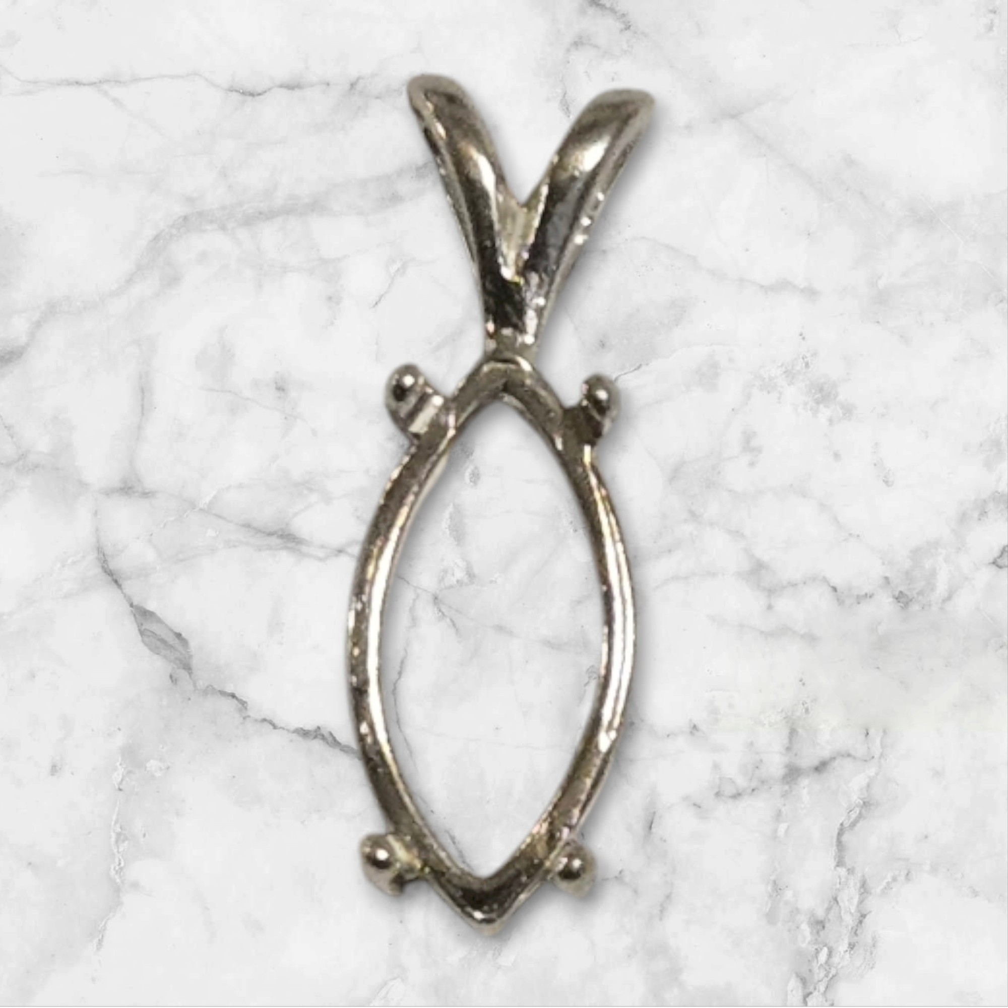 Solid Sterling Silver or 14kt Gold 6x3mm 16x8mm Marquise Cabochon Pendant Setting - Handcrafted in USA | Perfect for Jewelry Making, DIY Necklace Designs & Gemstone Settings