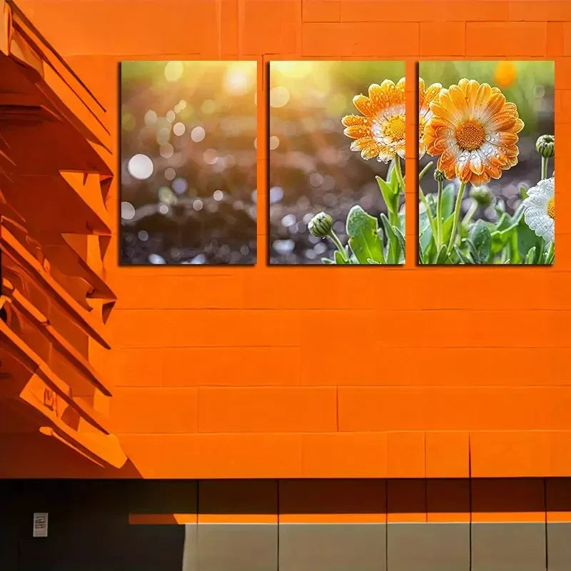 3-Piece Vibrant Floral Wall Art Set - Framed Canvas Prints 50x70cm (20x28in) - High Quality Australian Made Home Decor - Perfect for Living Room, Bedroom & Office Decoration