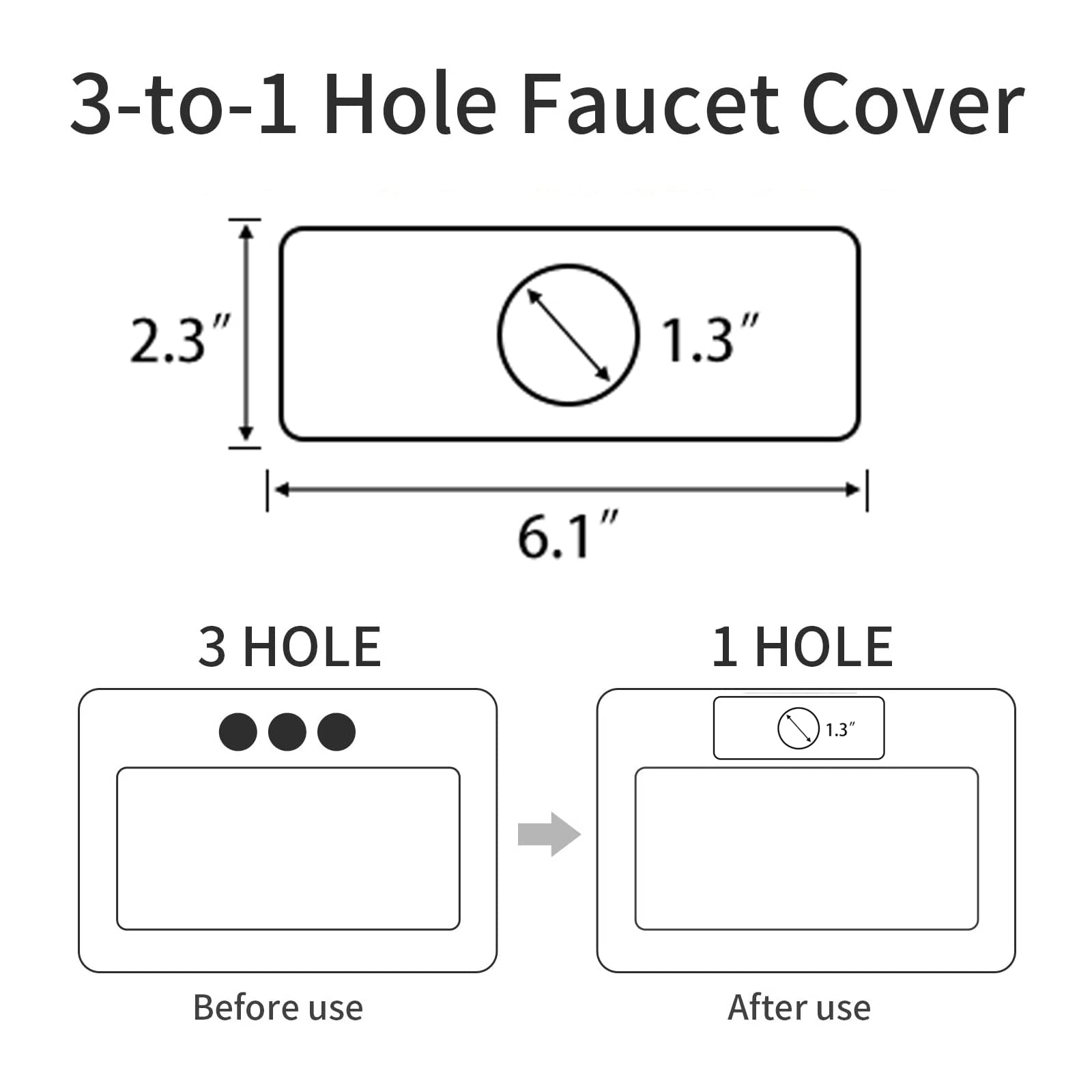 6 Inch Brushed Gold Sink Hole Cover - 4
