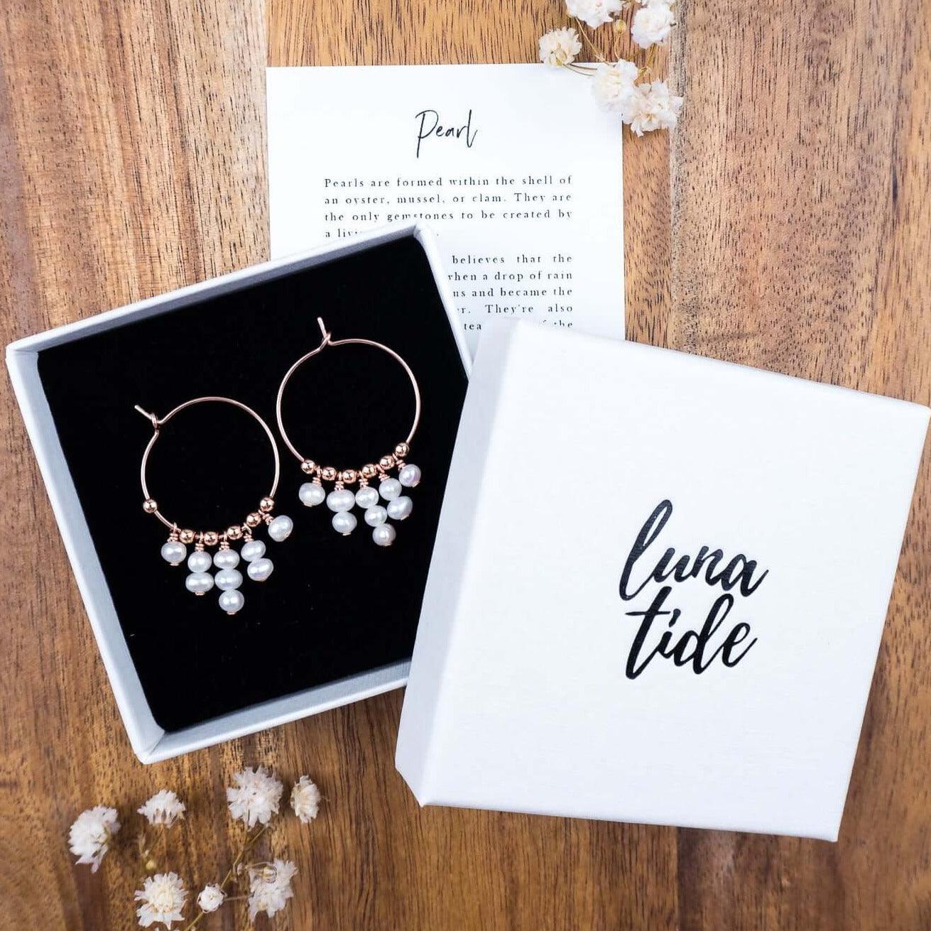 Elegant White Freshwater Pearl Hoop Earrings for Women – Perfect for Weddings, Parties & Everyday Wear