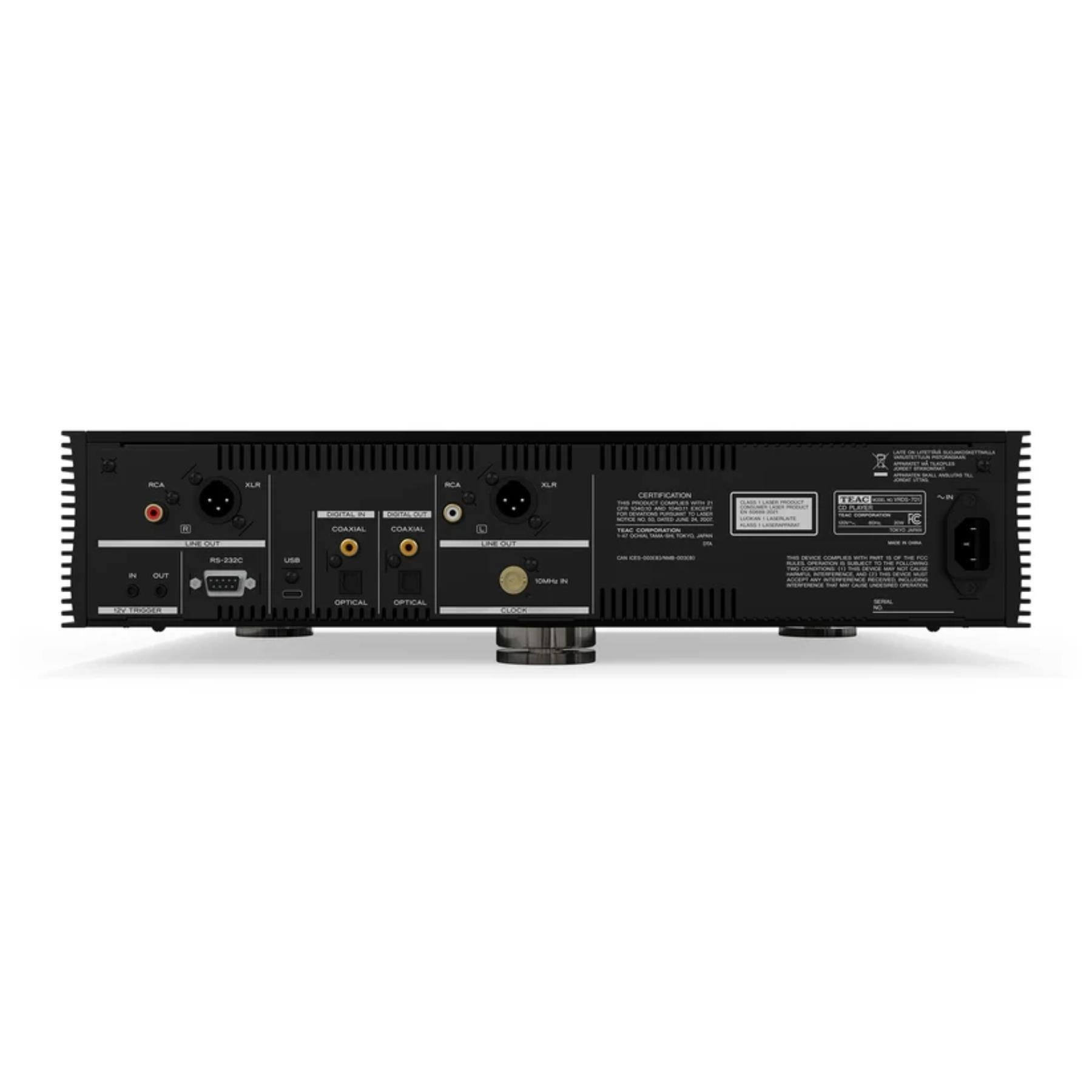TEAC VRDS-701 High-End Dual Monaural USB DAC CD Player with Preamp & Headphone Amp - Perfect for Audiophiles & Home Theater Systems