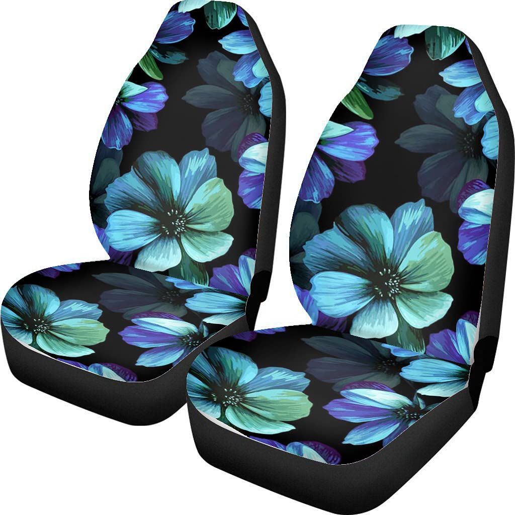 Hawaiian Hibiscus Flower Car Seat Covers - Universal Fit for Most Sedans, Trucks & Vans | Front Bucket Seat Protectors with Tropical Floral Design | Perfect for Beach Trips, Summer Drives & Island-Themed Car Decor