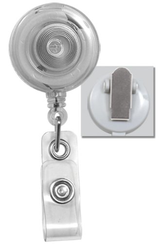 100 Pack Clear Badge Reels with Extra Tight Alligator Clip - Non-Swivel Retractable ID Card Holders for Office, Nurse, Hospital & Security Professionals - Perfect for Work, Conferences & Events