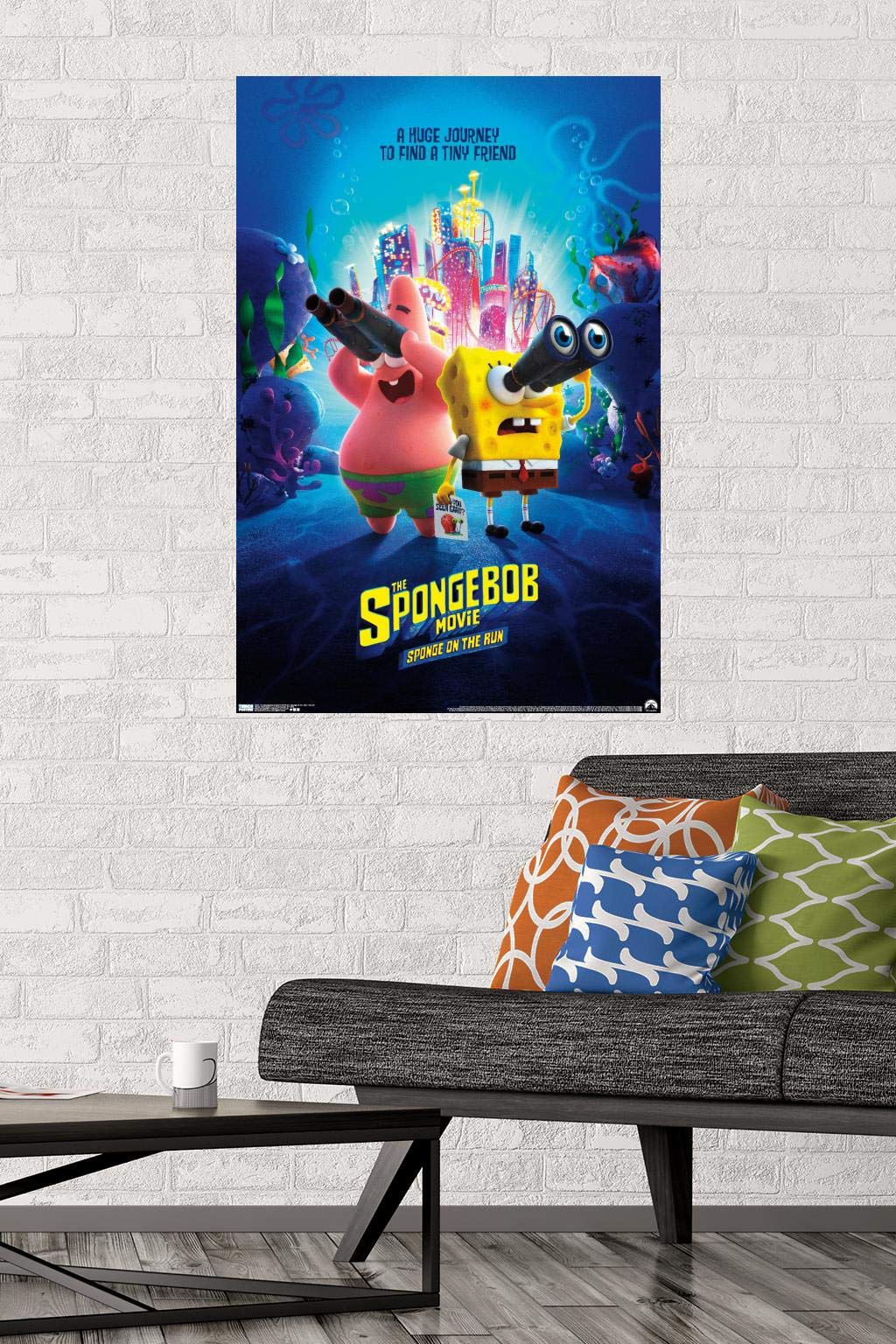Trends International The SpongeBob Movie: Sponge On The Run - Premium Key Art Wall Poster 22.375 x 34 Inches with Mounting Bundle - Perfect for Kids' Rooms, Movie Theaters & Gamers' Decor